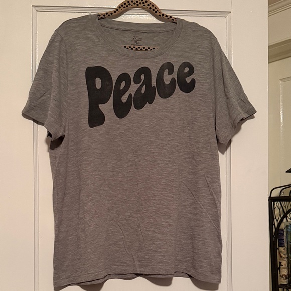 J. Crew Tops - J. Crew Gray Peace Graphic Tee NWT